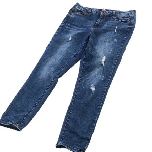LIKE NEW WAX JEAN FACTORY DISTRESSED SKINNY JEANS 32x26 😎 - Picture 3 of 11